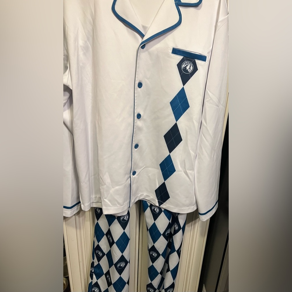 NBA FPS MINNESOTA TIMBERWOLVES MENS SOFT STRETCH LOGO SLEEP~LOUNGE~PAJAMA SET L